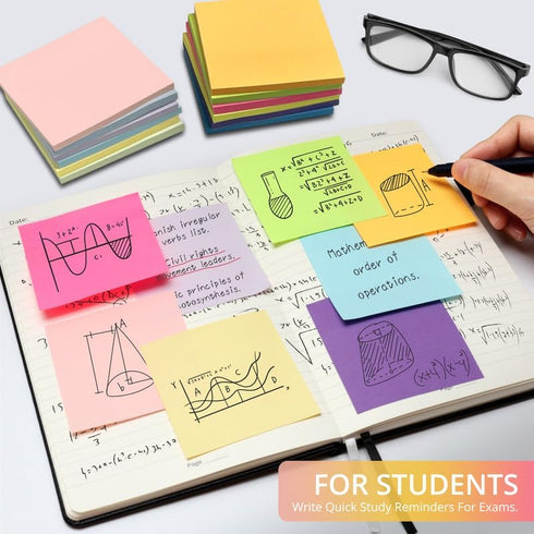 Sticky Notes, 12 Pads, 3x3 inches, Colorful Self-Stick Note Pads, Perfect for Office, Study, and Daily Life Organization - Soft Pastel...