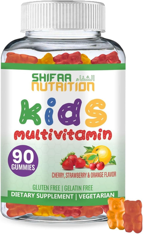 Halal Kids Multivitamin Gummies, 45-90 Days Supply, with All Essential Kids Vitamins. Toddler Vitamins with Vitamin C, D, Zinc, A, E, B6, B12, Bio...