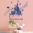 Supzone Castle Wall Stickers Fairy Tale Castle Never Grow Up Quotes Stars Wall Decor for Baby Nursery Room Kids Bedroom Wall Decal-Navy Blue...