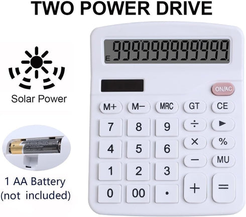 Office Desk Calculator, Cute Calculator for Kids, Basic Calculators Desktop, Dual Power Simple Financial Calculator with Big Button Large Display ...