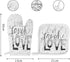 Set of Oven Mitt and Pot Holder Live Laugh Love Quote Oven Gloves Heat Resistance Non-Slip Surface for Kitchen BBQ Cooking Baking Grilling,Black W...