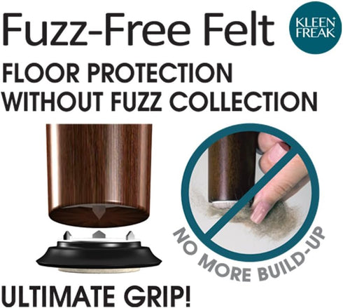 Ultimate Grip Tap-on Fuzz Free Felt Pads for Wood Furniture and Hard Floors - Resists Dirt and Fuzz - 1-inch 8 Pack...