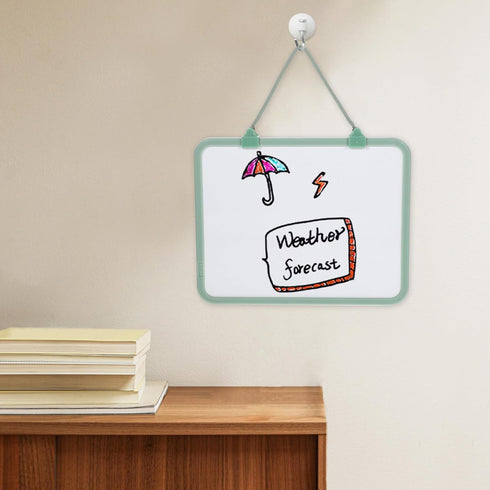 NUOBESTY Magnetic Whiteboard Hanging Dry Erase Board Note Memo Board 8.37x6.68 Inches Double Sided for Fridge Door Wall Decor Green...