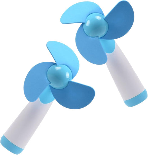 Ogrmar Mini Handheld Fan Personal Fan Battery Soft Foam Blades Powered for Home and Travel 2PC Blue (2)...