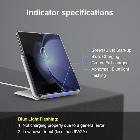 Wireless Charger for Samsung, 2 in 1 Wireless Charging Station Compatible with Samsung Galaxy Z Fold 6/5/4/3, Charger for Galaxy S24/S23/S22/Galax...