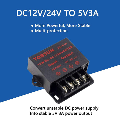 DC Converter Step Down Regulator 5V Regulated Power Supplies Transformer Converter (5V 3A 15W)...