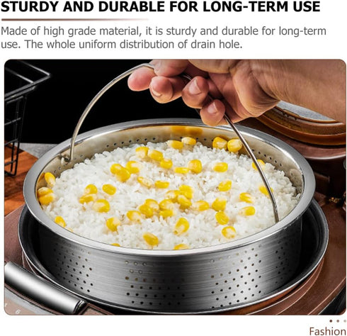 Luxshiny Rice Cooker Rice Cooker Rice Cooker Steamer Basket with Handle Legs Vegetable Steamer Insert Stainless Steel for Steaming Food Meat Fish ...