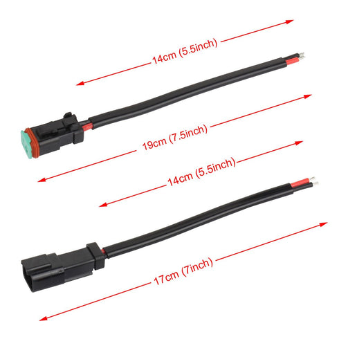 TOMALL Deutsch DT DTP 2 pin Male Female Wiring Harness for Work Light Bar Retrofit Replacement Connectors...