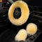 3Pcs Set Fashion Fluffy Fuzzy Wool Fur Soft Car Steering Wheel Cover with Handbrake Cover & Gear Shift Cover for Women/Girls/Ladies Auto Long Wool...