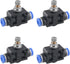 4PCS Air Flow Control Valve 6mm with Push-in Pneumatic Plastic Connector Rotatable PU Straight-through Throttle Speed Control Plate Elbow Manual V...