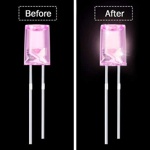 Mudder 60 Pcs LED 5mm Outdoor String Lights Replacement Bulbs Energy Efficient LED Patio Wire Light Set Connectable Home Decor Light Bulb for Wedd...