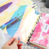 2 Pcs Clear Rainbow 6-Ring PVC Binder Cover Holographic Notebook Protector Shell with Button Closure Loose Leaf Folder Round Ring A5...