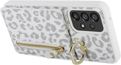 Samsung Galaxy A53 5G Case with Card Holder for Women, Samsung Galaxy A53 5G phone Case Wallet with Credit Card with Ring Kickstand Zipper Slim St...