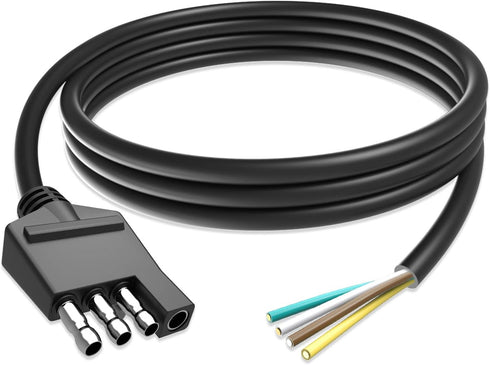 Goupchn 4-Way Trailer Wiring Harness 18AWG 6.56ft 4-Pin Trailer Connector to 4 Flat Trailer Wire Extension Cable...
