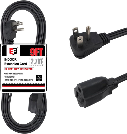 EP 9 Ft Heavy Duty Appliance Extension Cord - 14 Gauge 3 Prong SPT-3 Cable Wire, Ideal for Air Conditioners, Refrigerators, and Major Appliances -...