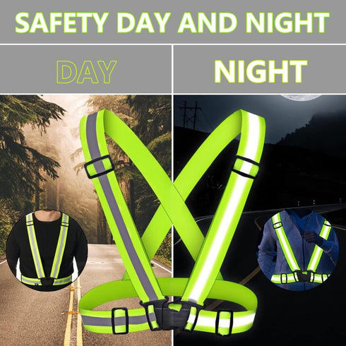 Reflective Vest Running Gear,High Visible Reflective Gear for Nighttime Running Biking Motorcycle Dog Walking, Adjustable Safety Vests fits Men Wo...