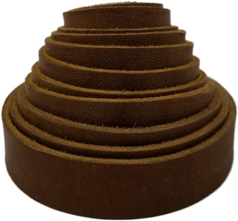 TOFL Leather Strip Medium Brown ¾ Inch Wide 1/16 inch Thick and 72 Inches Long...