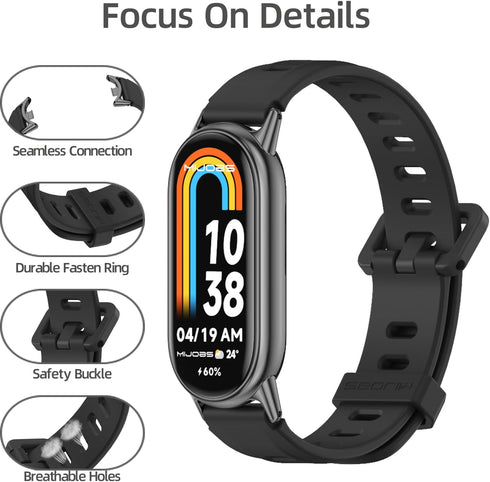 MIJOBS Strap for Mi Band 8 Mi Band 6, Replacement Wristband for Xiaomi Mi Band 8 Mi Band 6 Mi Band 5 Silicone Sport Wrist Strap for Xiaomi Mi Band...