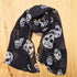 Wakauto Ladies Tulle Skull Pattern Printed Scarf Comfortable Long Style Fashion Soft Scarf Shawl Lady Girl 150 * 50cm...