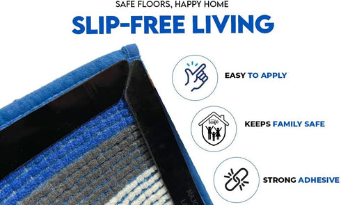 Rug Pad Gripper - Strong Rubber Gripper for Rugs, Double Sided Sticker Under Carpet Prevent Sliding and Lifting from Hardwood and Tile Floors, Reu...