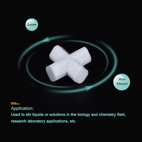 MECCANIXITY Magnetic Stirrer Mixer Stir Bar Rod 20mm(0.79") Cross Shape PTFE Coating Magnet White for Laboratory 3Pcs...