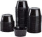 50 Pack 4oz Portion Cups plastic containers disposable small tiny dipping shot Black food serving sauce 4 ounce oz mini bowls individual dessert j...