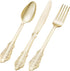 75PCS Gold Plastic Silverware for 25 Guests, Heavy Duty Gold Disposable Utensils Sets, Includes 25 Forks, 25 Spoons, 25 Knives, Elegant Cutlery Pe...