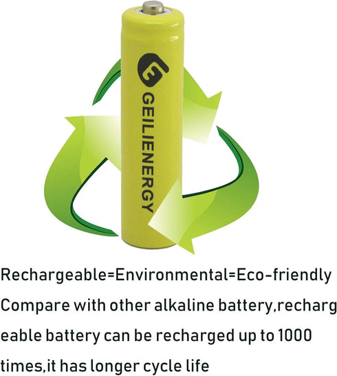 GEILIENERGY Solar Light Batteries AAA NiCd AAA 1.2V 600mAh Triple A Rechargeable Batteries for Solar Lamp Garden Lights (Pack of 12)...