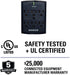 SANUS On-Wall Low Profile 1080J Fireproof Surge Protector with 6 AC Outlets & 3 Lines of Protection - Includes Power Signal Filtering Black...