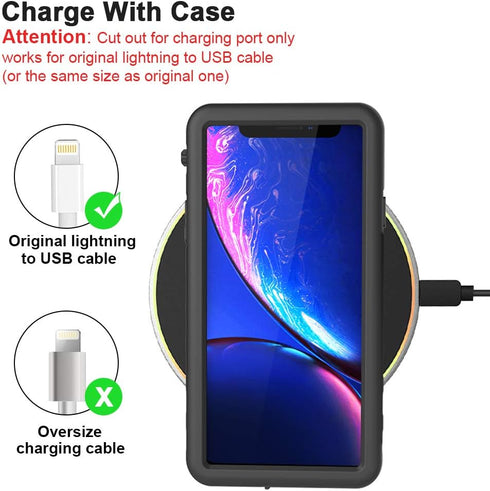 Compatible with Waterproof Shockproof Case iPhone XR,Underwater Full Sealed IP68 Certified Case Dustproof Snowproof Cover with Built-in Screen Pro...