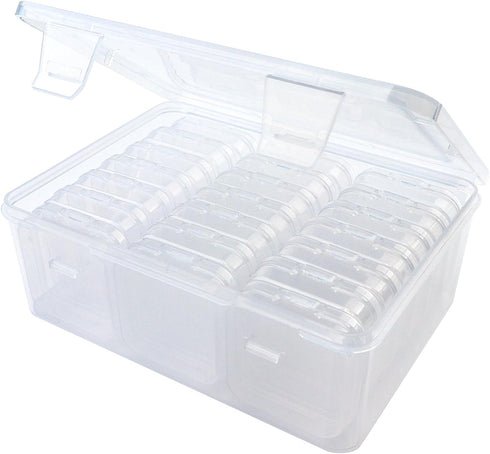 Bead Organizers Box, Plastic Storage Cases Mini Clear Bead Storage Containers Transparent Boxes with Hinged Lid and Rectangle Clear Craft Case...
