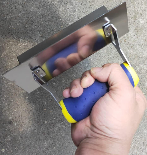 Drywall Corner Tool Concrete Edger, 6" X 2.5" External Corner Trowel Professional Stainless Steel Sheetrock Corner Shaping trowel Tool with Comfor...