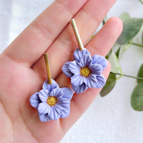 Keoker Flower Petal Clay Cutters - Polymer Clay Cutters for Earrings Making, 4 Shapes with Polymer Clay Petal Press Mold, Clay Cutters for Polymer...