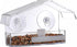 SUQ I OME Clear Outside Wild Acrylic Window Mounted Bird House Feeders with Strong Suction Cups, Acrylic Clear, for Cardinals, Blue Jays, Finches...