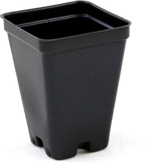 Grower's Solution 2.5 inch Square Greenhouse Pots - Black - Plastic - Deep - 25 Pack...