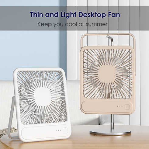 7.5-inch Portable USB Desk Fan with 180° Tilt Foldable and 3 Speed Adjustable, Strong Wind and Rechargeable Personal Fan for Travel Home Office...