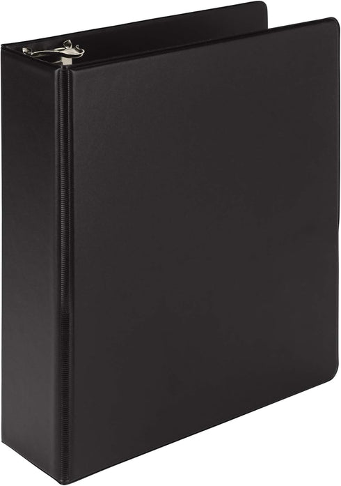 Samsill Economy 1 Inch Mini 3 Ring Binder, Made in The USA, 9.1" x 7.5" Round Ring Binder, Non-Stick Customizable Cover, Black...