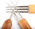 Dreadlocks Crochet Hook for Hair 3pcs/set (1 hook, 2 hooks, 3 hooks) 0.75mm Dreadlock Hooks with Wooden Handle Crochet Needles for Hair Dreadlock ...