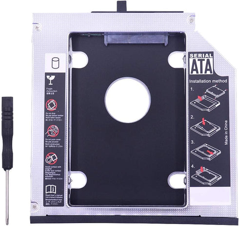 2nd HDD SSD Hard Drive Caddy Tray Replacement for Lenovo Thinkpad T420 T430 T510 T520 T530 W510 W520 W530, Internal Laptop CD DVD ROM Optical Modu...