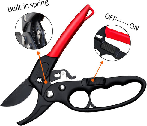 Hand Pruner? Pruning Shear?Garden clippers, snip scissors, ratchet pruning shears, work 3 times easier, gardening tools, sharp garden scissors, ar...