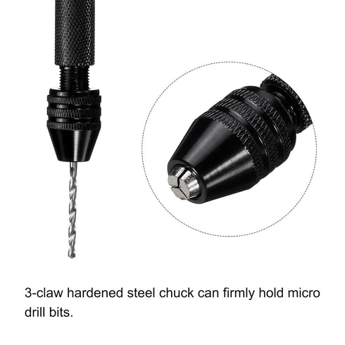 uxcell 26pcs Pin Vise Hand Drill Bit Set, 0.5mm-3.0mm Micro Mini Twist Drill Bits Set 25pcs, Precision Pin Vise Rotary Tools Black, for Metal Wood...