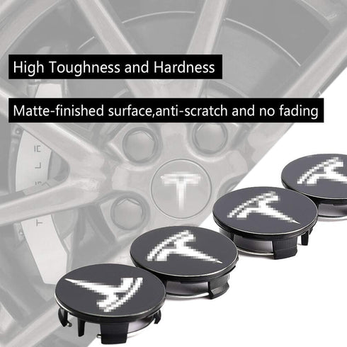 ROCCS Compatible with Model 3 S X Set Aero Wheel Cap Kit, Center Logo Emblem Modification Hub Cover with Cap Lug Nut Cover, Silver...