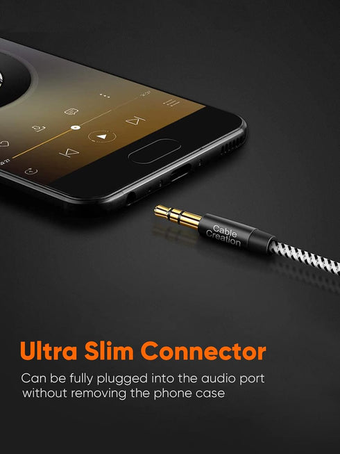 CableCreation Long Aux Cord (30FT/9M),3.5mm Audio Cable Male to Male, Braided Hi-Fi Sound 1/8 Auxiliary Headphone Cord Extension for Car, Projecto...