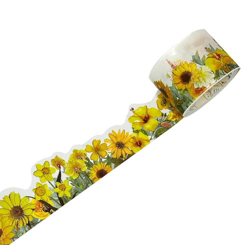 allydrew Landscape Floral Metallic Gold Foil Washi Tape, 30mm x 3M, Yellow Sunflowers...