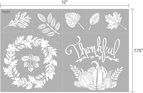 Martha Stewart Crafts Laser -Cut Adhesive Stencil, 1 Sheet - 12" x 7.75", Harvest...
