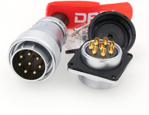 DRRI WEIPU AC DC Circuit Signal LED Heavy Duty Industrial Bulkhead Female Plug Male Socket WS28 8-Pin Metal Aviation Circular Square Flange Panel ...