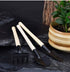 Garden Tools Set of Three Small Spade Rake Plants Potted Flowers Manual Mini Wooden Handle Garden Farming...