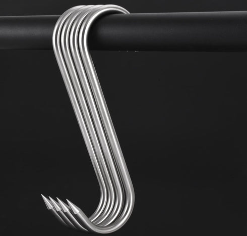 10 Inch Meat Hook, Heavy Duty 10mm S-Hooks Stainless Steel Meat Processing Butcher Hooks (10mm10inch)...