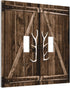 Farmhouse Antler Barn Door 2 Gang Double Toggle Light Switch Cover Decorative Wall Plate Electrical Faceplate For Country Farm Bathroom Home Livin...