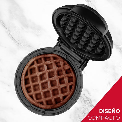 Holstein Housewares Personal/Mini Waffle Maker, Non-Stick Coating, Black - 4-inch Waffles in Minutes, Ideal for Breakfast, Brunch, Lunch or Snacks...